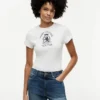 Slim Fit Garment-Dyed Crest Logo T-Shirt Slim Fit Garment-Dyed Crest Logo T-Shirt