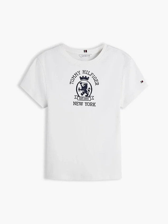 Slim Fit Garment-Dyed Crest Logo T-Shirt Slim Fit Garment-Dyed Crest Logo T-Shirt