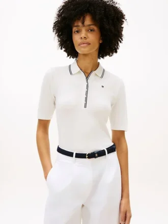 Slim Fit Half-Sleeve Tipped Polo