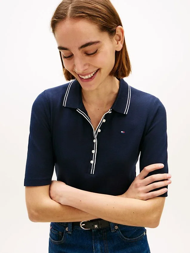 Slim Fit Half-Sleeve Tipped Polo Slim Fit Half-Sleeve Tipped Polo