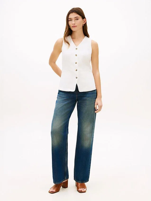 Slim Fit Linen-Blend Vest Slim Fit Linen-Blend Vest