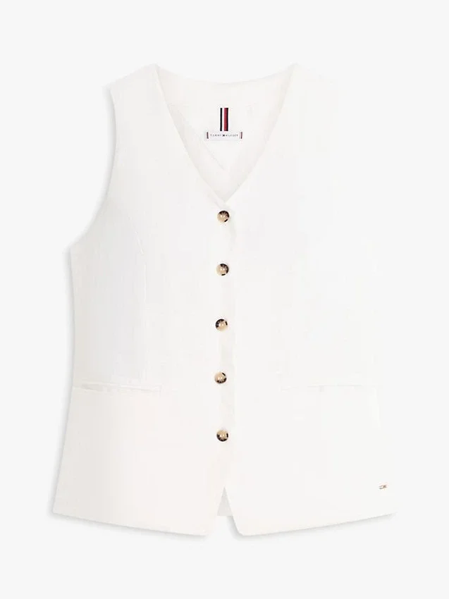 Slim Fit Linen-Blend Vest Slim Fit Linen-Blend Vest