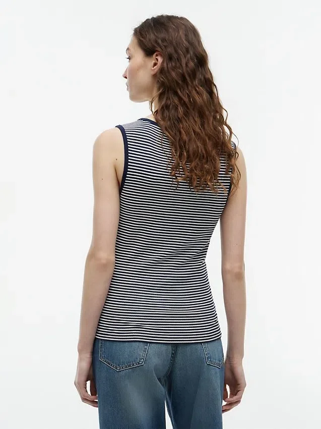 Slim Fit Nautical Gold-Button Tank Top Slim Fit Nautical Gold-Button Tank Top