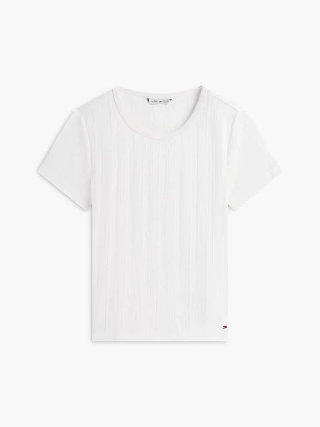 Slim Fit Pointelle Crewneck T-Shirt Slim Fit Pointelle Crewneck T-Shirt