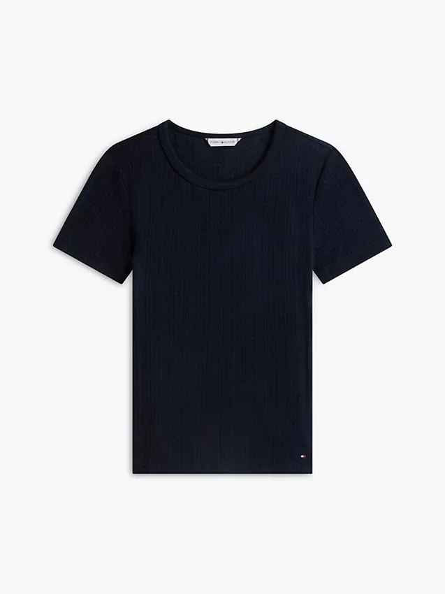 Slim Fit Pointelle Crewneck T-Shirt Slim Fit Pointelle Crewneck T-Shirt