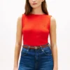 Slim Fit Rib-Knit Boatneck Tank Top Slim Fit Rib-Knit Boatneck Tank Top