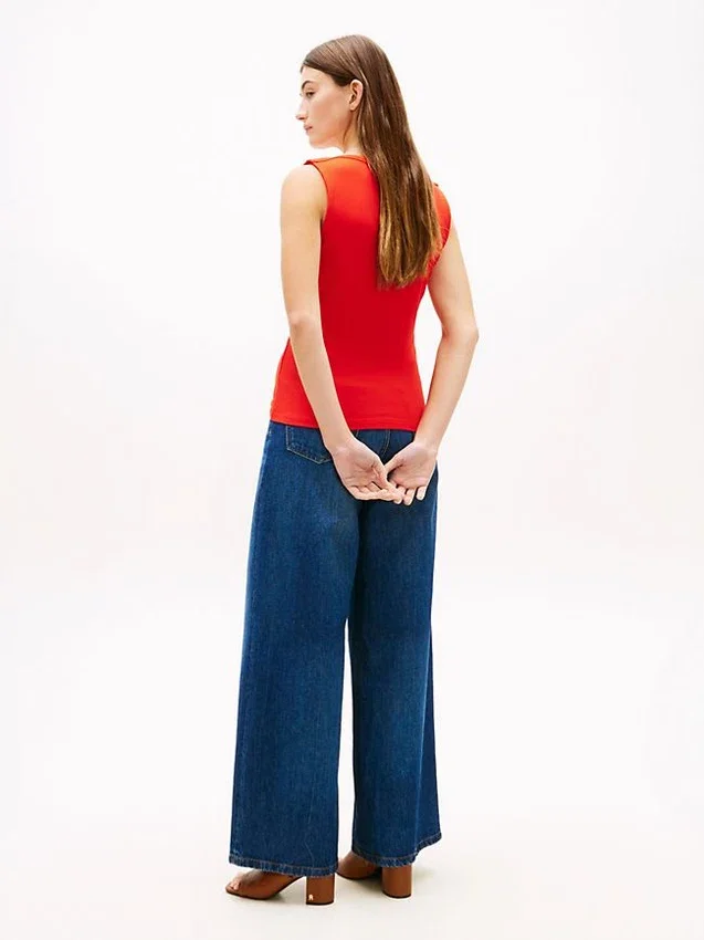 Slim Fit Rib-Knit Boatneck Tank Top Slim Fit Rib-Knit Boatneck Tank Top