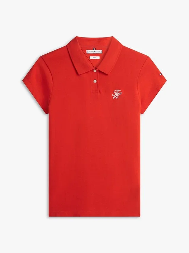 Slim Fit Script Monogram Stretch Polo Slim Fit Script Monogram Stretch Polo