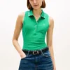 Slim Fit Sleeveless Script Monogram Polo Slim Fit Sleeveless Script Monogram Polo