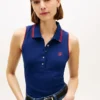 Slim Fit Sleeveless Script Monogram Polo Slim Fit Sleeveless Script Monogram Polo