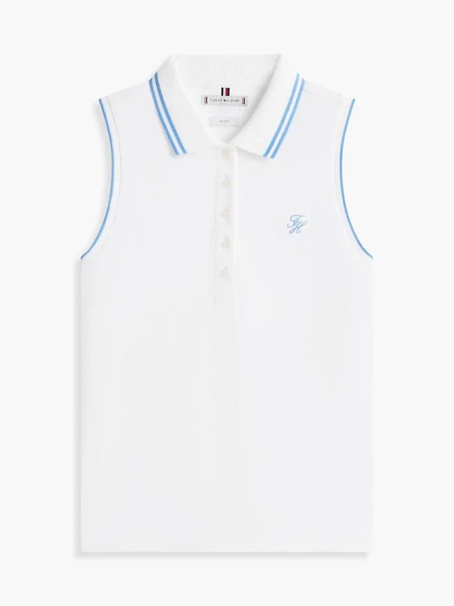 Slim Fit Sleeveless Script Monogram Polo Slim Fit Sleeveless Script Monogram Polo