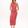 Slim Fit Stripe Boatneck Midi Dress Slim Fit Stripe Boatneck Midi Dress