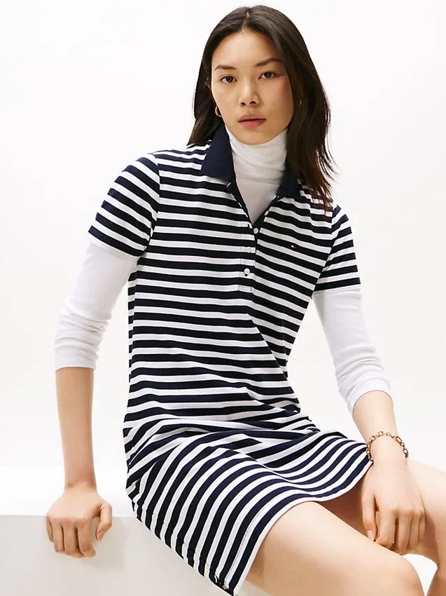 Slim Fit Stripe Polo Dress Slim Fit Stripe Polo Dress