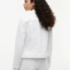 Slim Fit White Stretch-Denim Jacket Slim Fit White Stretch-Denim Jacket