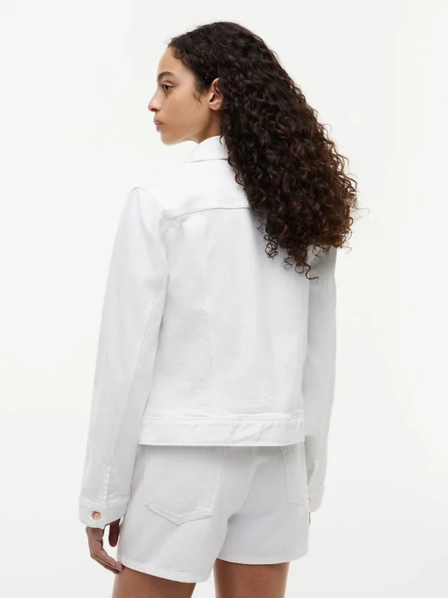 Slim Fit White Stretch-Denim Jacket Slim Fit White Stretch-Denim Jacket