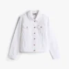 Slim Fit White Stretch-Denim Jacket Slim Fit White Stretch-Denim Jacket
