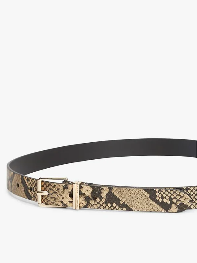 Snake-Embossed Leather Belt Snake-Embossed Leather Belt