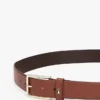 Square-Buckle Pebbled Leather Belt