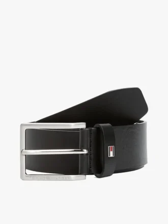Square Buckle Smooth Leather Belt