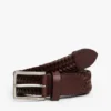 Square Buckle Woven Leather Belt