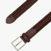 Square Buckle Woven Leather Belt