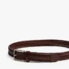 Square Buckle Woven Leather Belt