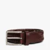 Square Buckle Woven Leather Belt