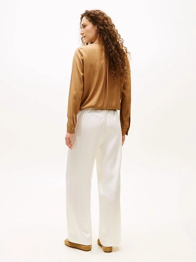 Stretch Satin Pull-On Wide-Leg Pant Stretch Satin Pull-On Wide-Leg Pant