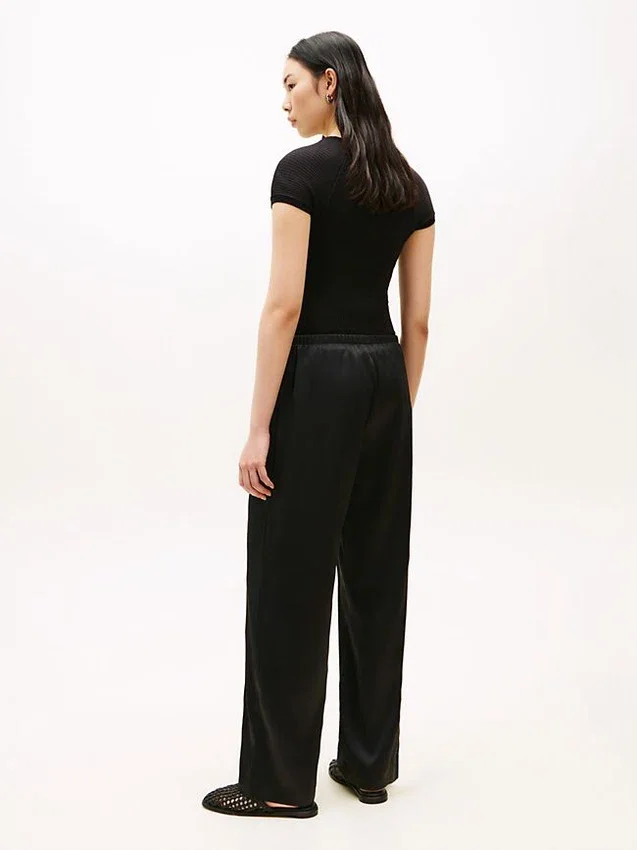 Stretch Satin Pull-On Wide-Leg Pant Stretch Satin Pull-On Wide-Leg Pant