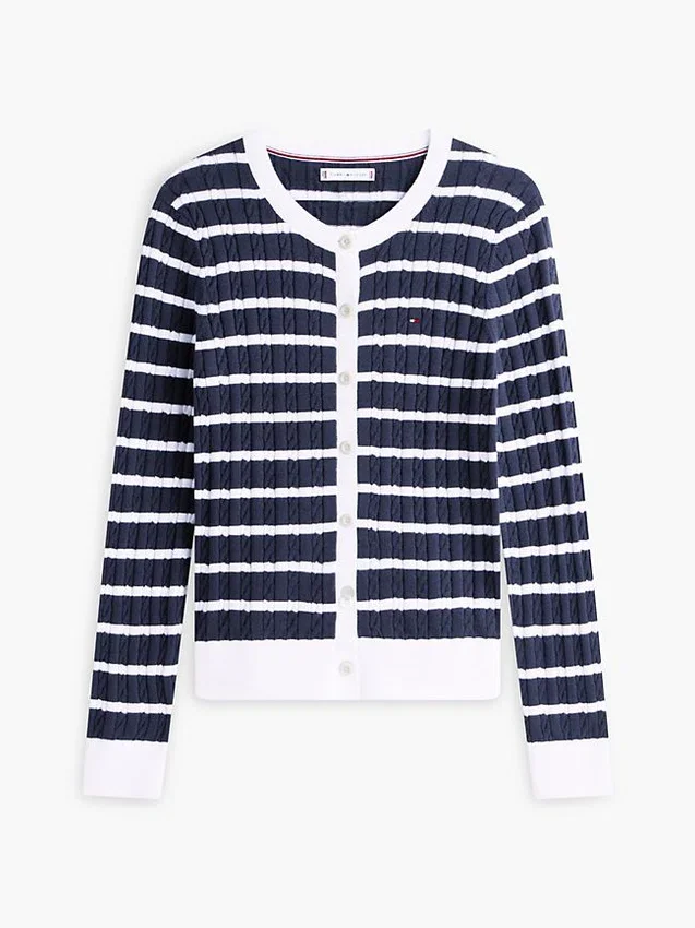 Stripe Cable Knit Cardigan Stripe Cable Knit Cardigan