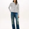 Stripe Cotton Interlock Cardigan T-Shirt Stripe Cotton Interlock Cardigan T-Shirt