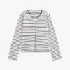 Stripe Cotton Interlock Cardigan T-Shirt Stripe Cotton Interlock Cardigan T-Shirt