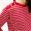 Stripe Gold-Button Boatneck Sweatshirt Stripe Gold-Button Boatneck Sweatshirt