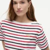Stripe Gold-Button Interlock T-Shirt Stripe Gold-Button Interlock T-Shirt