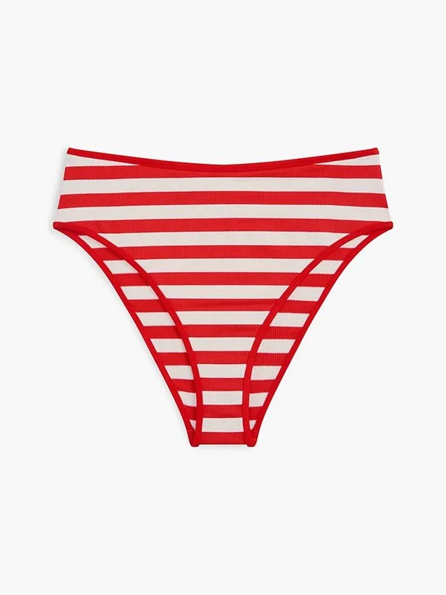 Stripe High-Rise Cheeky Bikini Bottom Stripe High-Rise Cheeky Bikini Bottom