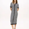 Stripe Lightweight Polo Sweater Dress Stripe Lightweight Polo Sweater Dress