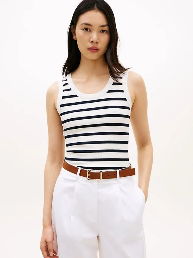 Stripe Rib-Knit Tank Top Stripe Rib-Knit Tank Top