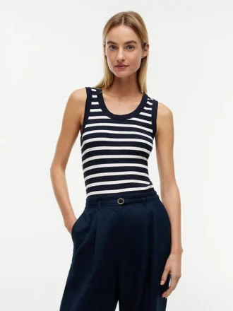 Stripe Rib-Knit Tank Top