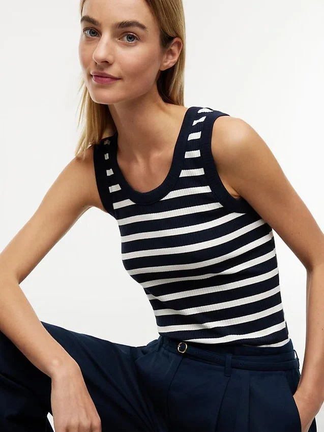 Stripe Rib-Knit Tank Top Stripe Rib-Knit Tank Top