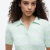 Striped Cable Knit Sweater Polo Striped Cable Knit Sweater Polo