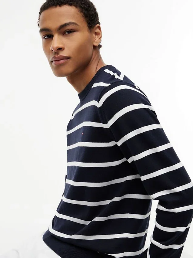 Striped Classic Crewneck Sweater Striped Classic Crewneck Sweater