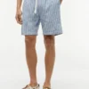 Striped Cotton-Linen Blend 7″ Short
