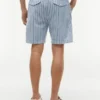 Striped Cotton-Linen Blend 7″ Short