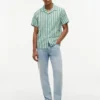 Striped Cotton-Linen Blend Camp Shirt Striped Cotton-Linen Blend Camp Shirt