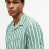 Striped Cotton-Linen Blend Camp Shirt Striped Cotton-Linen Blend Camp Shirt