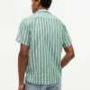 Striped Cotton-Linen Blend Camp Shirt Striped Cotton-Linen Blend Camp Shirt