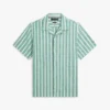Striped Cotton-Linen Blend Camp Shirt Striped Cotton-Linen Blend Camp Shirt