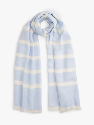 Striped Cotton-Linen Blend Scarf