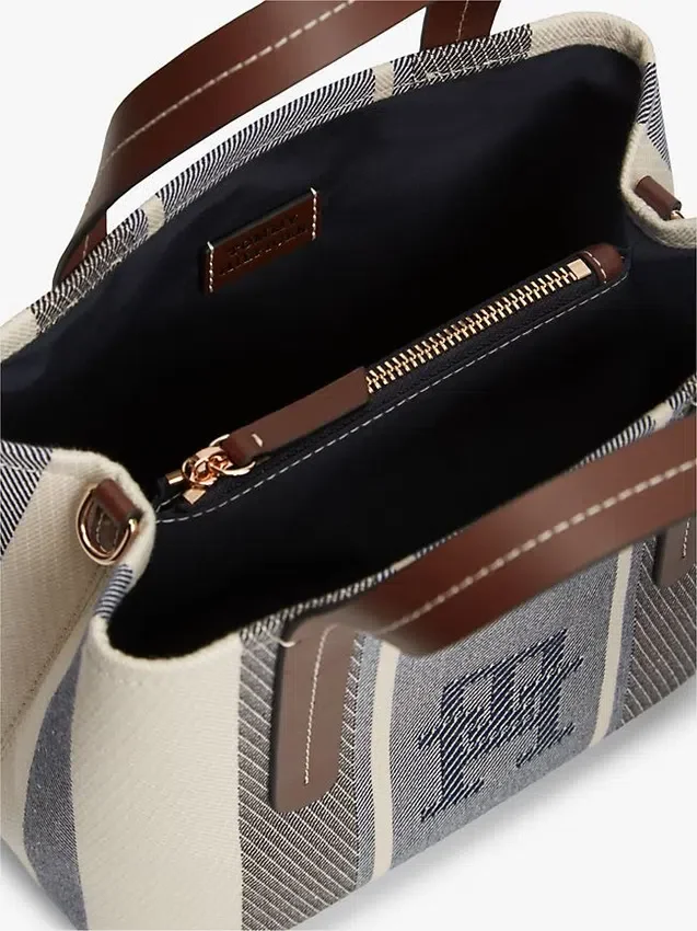 Striped Jacquard Mini Satchel Bag Striped Jacquard Mini Satchel Bag