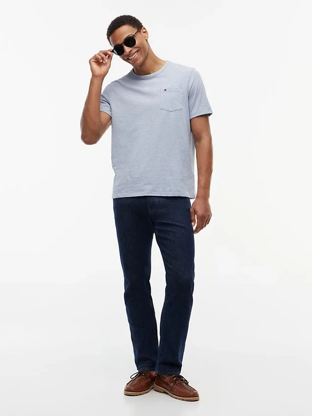 Striped Linen-Blend Pocket T-Shirt Striped Linen-Blend Pocket T-Shirt